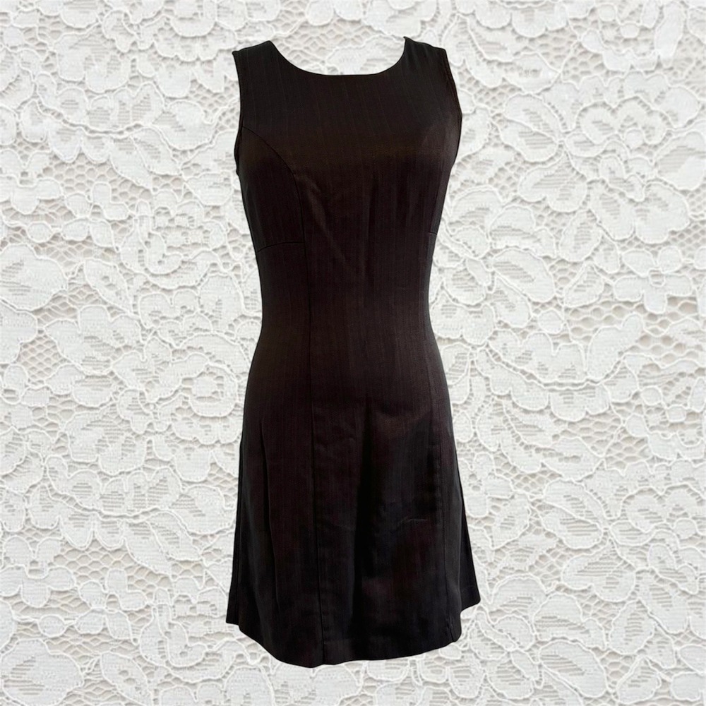 vintage 90s brown sleeveless mini dress